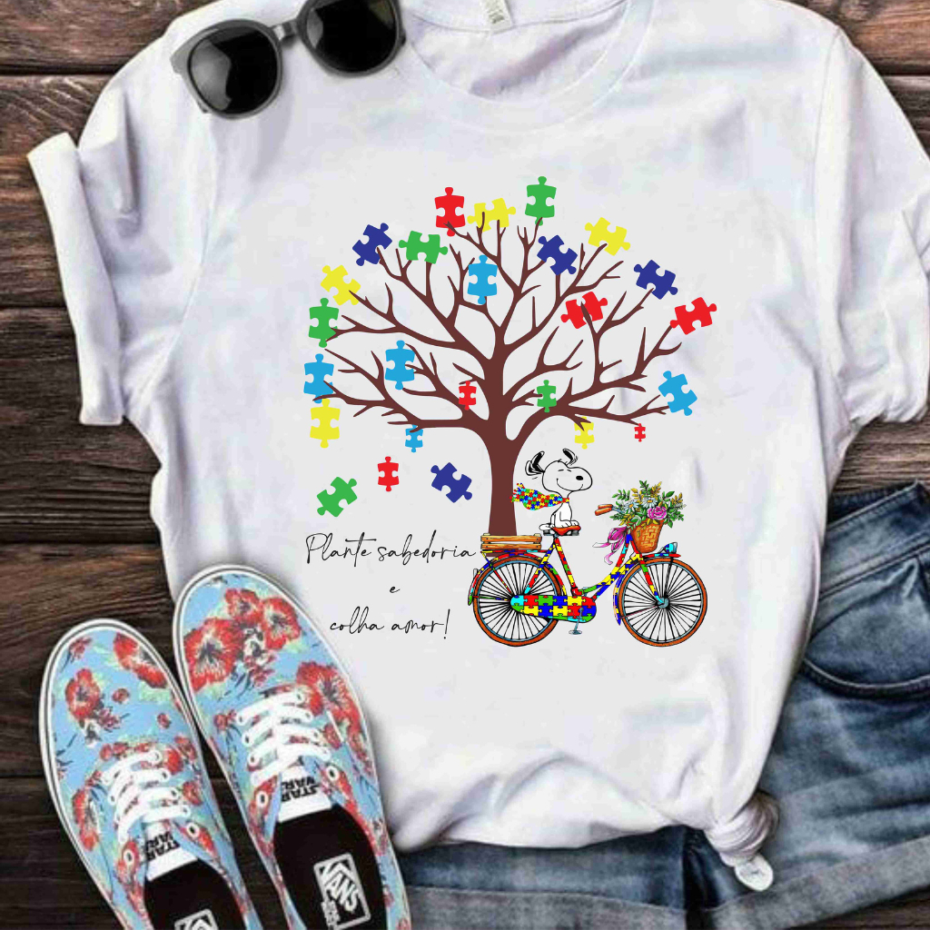 Camiseta camisa blusa t shirt feminina conscientização autismo várias estampas modelos moda feminina em Oferta na Shopee