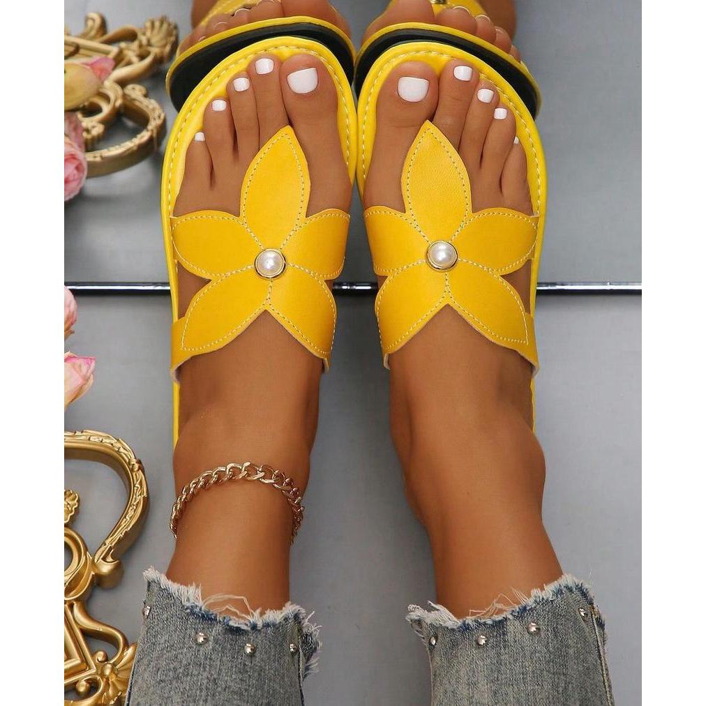 Sandalia Rasteira Feminina Confort Rasteirinha Leve Macia Casual Sola Baixa Flor Delicada em Oferta na Shopee