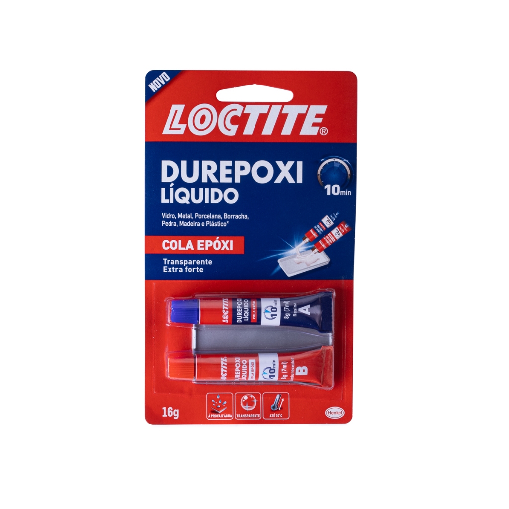 Cola Epóxi Durepóxi Líquido 10min Transparente - 16g Loctite