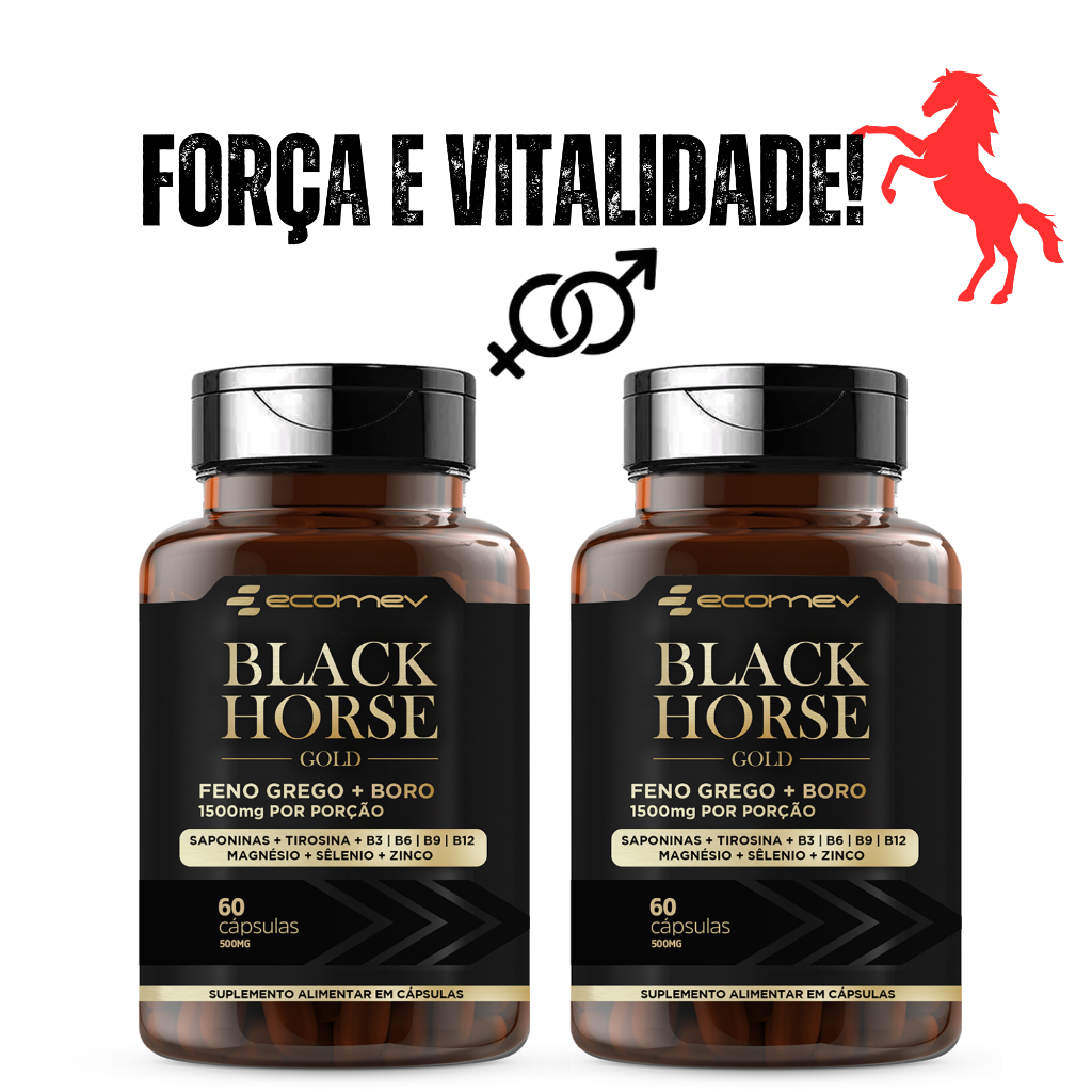 2Un Feno Grego Com Boro Vitaminas Saponinas 1000Mg 120Cáps - Black Horse Ecomev