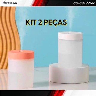 Kit 2 Mini Umidificador Difusor De aroma Escritório Luminária Noturno RGB