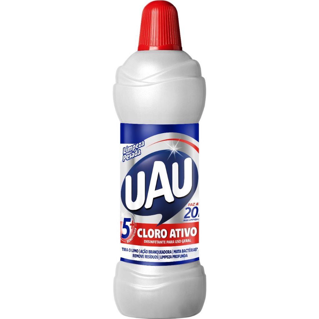 Limpeza Pesada 1L Cloro Ativo Uau Desinfetante Geral em Oferta na Shopee