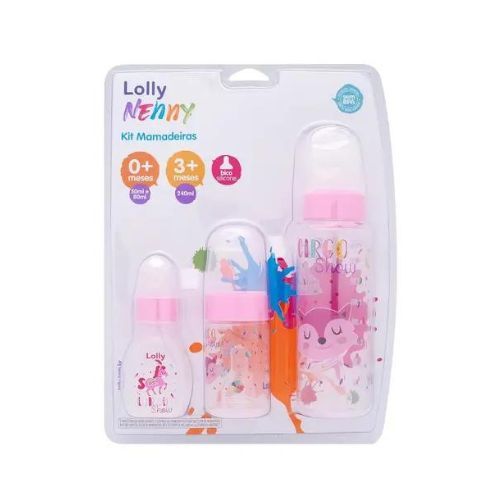 Kit 03 uni Mamadeiras (Rosa) - Lolly Nenny em Oferta na Shopee