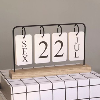 Calendário De Mesa Decorativo Com Plaquinhas Preto Rose Dourado Permanente Escritório Util E Simples em Oferta na Shopee