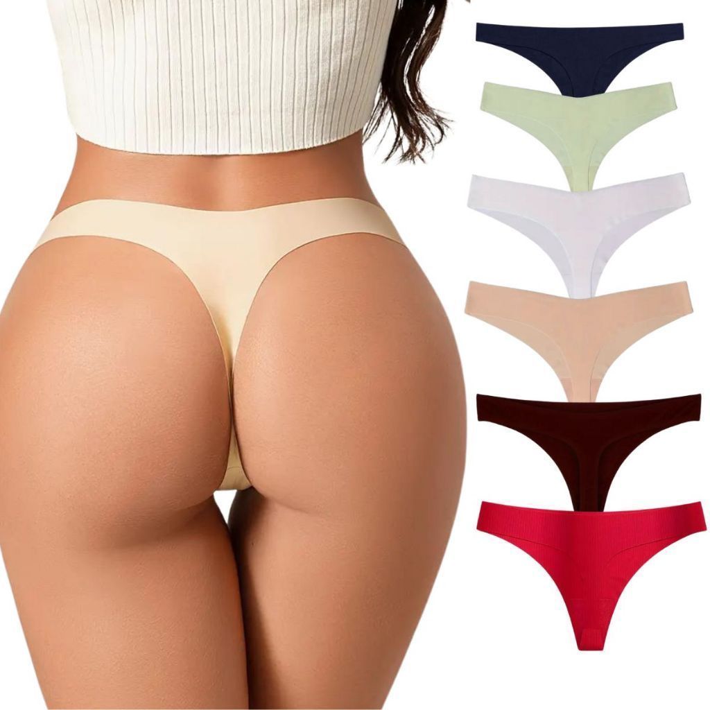 Kit 10 Calcinhas Tanga e Fio dental em poliamida Sem Costura Corte Laser fio dental