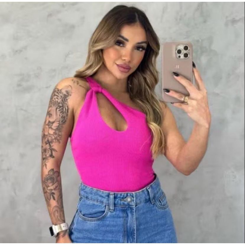 Boddy Bori feminino Mula Manca decote gota tecido canelado tendencia envio rápido