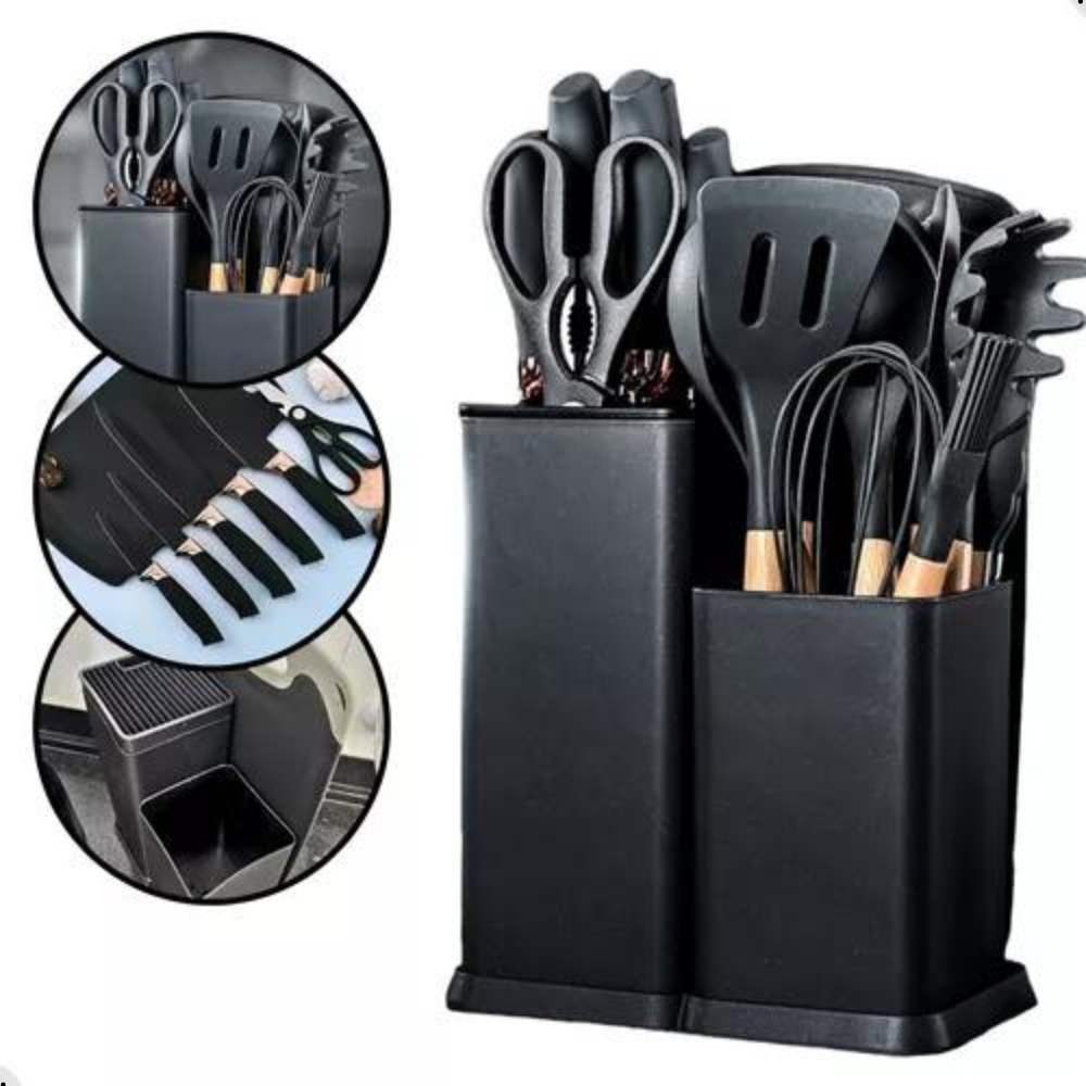 Kit 19 Peças - Jogo de Utensílios de Cozinha em Silicone Completo - Antiaderente e Resistente ao calor