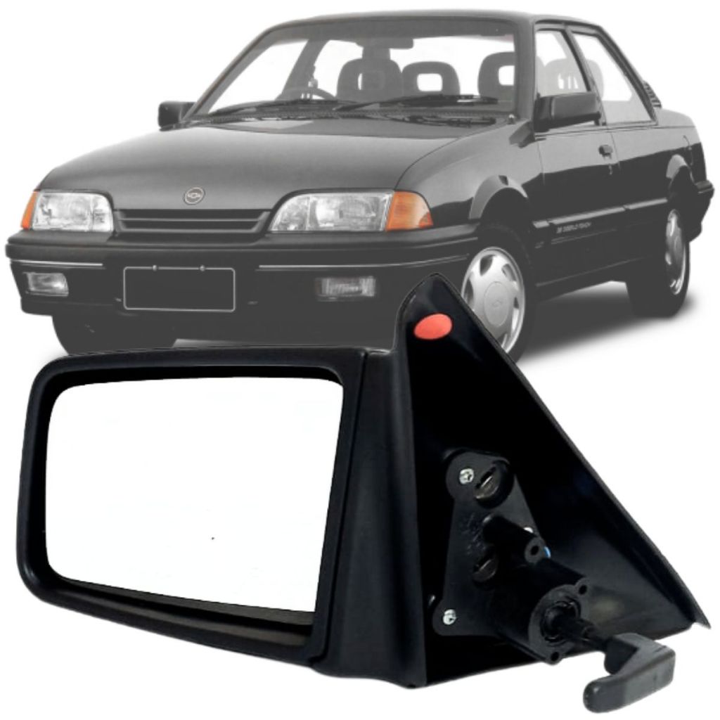 Retrovisor Externo Esquerdo Motorista Chevrolet GM Monza Tubarão 94 95 96 Com Controle Interno Regulagem Manual