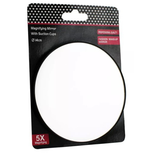 Espelho De Aumento 5x Com 2 Ventosas 14cm Diâmetro