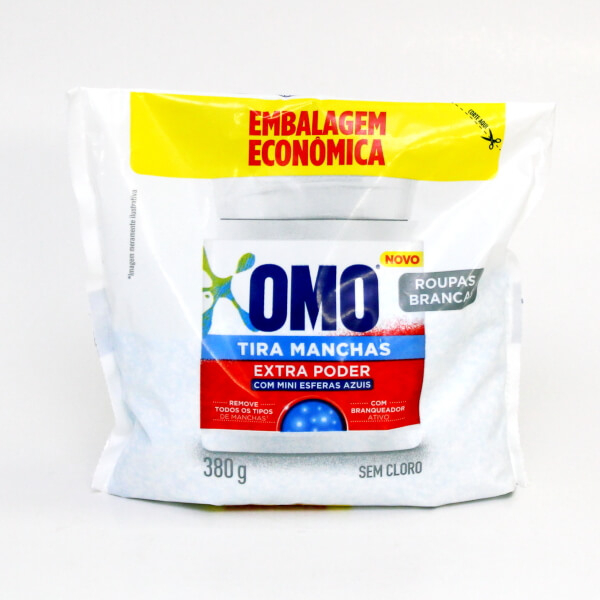 kit c/ 3 Tira-Manchas em Pó Omo Extra Poder Pacote 380g Refil Embalagem Econômica, OMO C/ 3 unidades