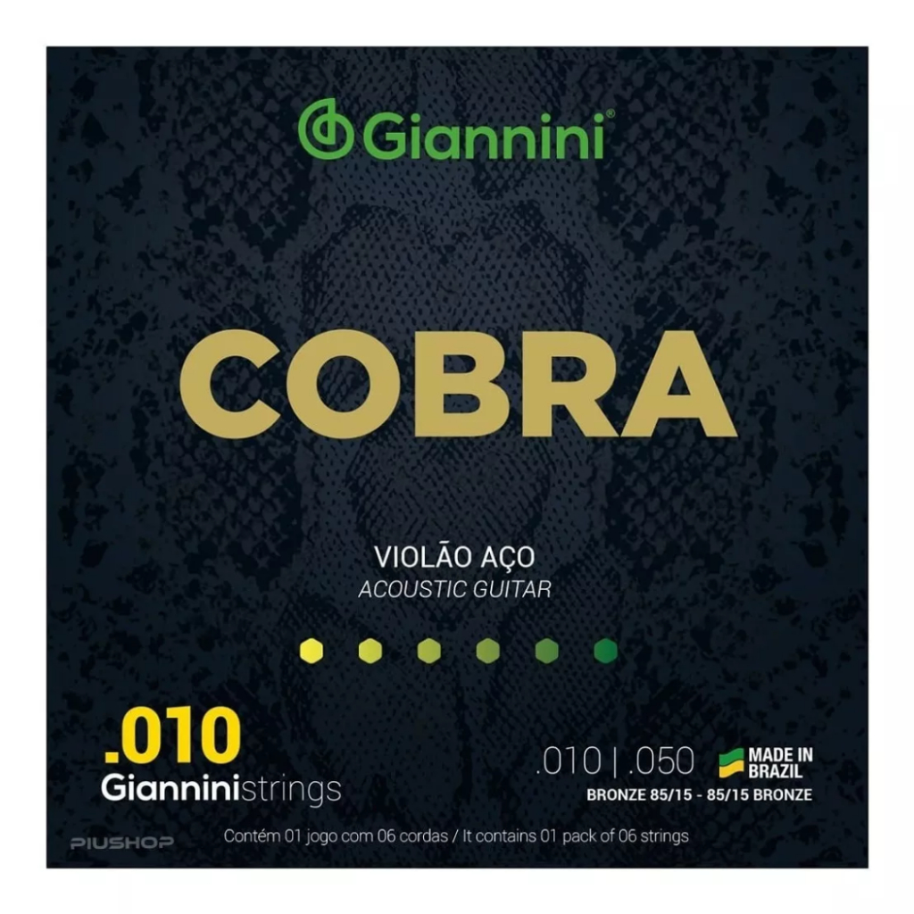 Imagem Encordoamento Giannini Cobra Violão Aço .010