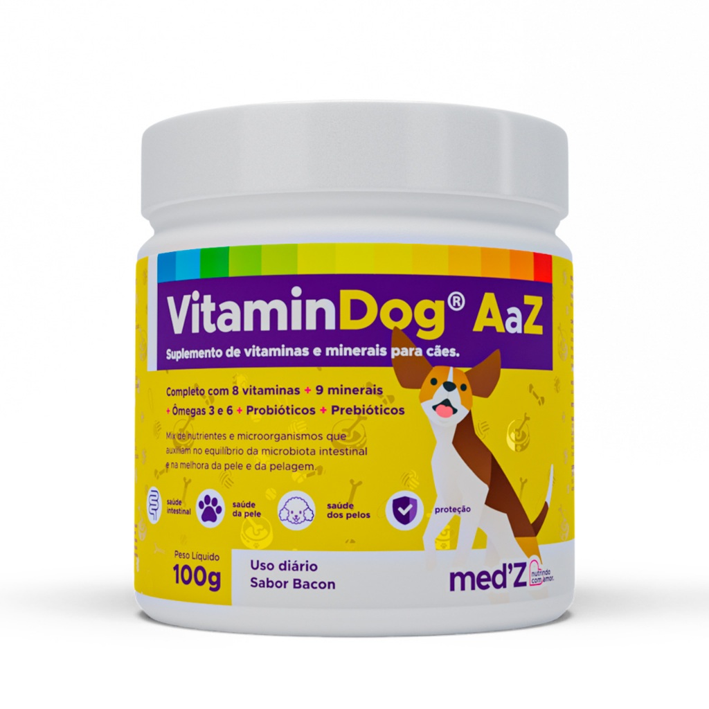 Suplemento Polivitamínico Completo para Pets VitaminDog AaZ com Sabor Bacon - Proteção ...