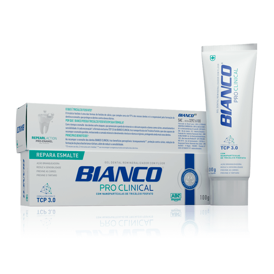 Creme Dental Bianco Pro Clinical 100g Reduz a Sensibilidade e Repara o Esmalte com Flúor em Oferta na Shopee