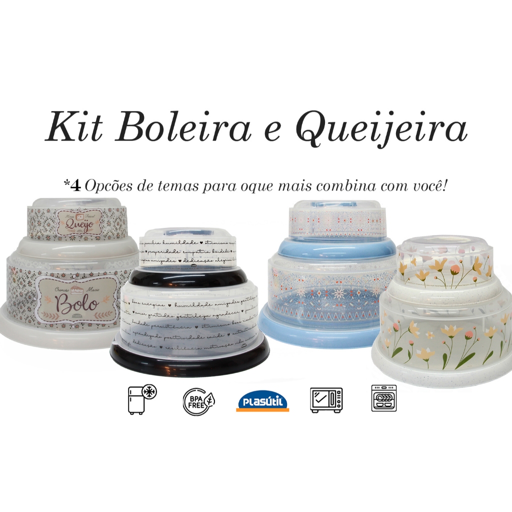 Novo Kit Boleira e Queijeira - Plasútil - 3 temas Diferentes!