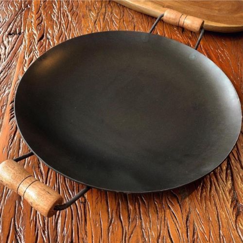 Disco Grande Chapa de Arado Frigideira Bifeira Aço Rústico Alça Reforçado Tacho 33 41 50 Com Tampa Frigideira Paellera