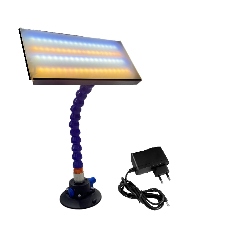 Luminária Profissonal Martelinho De Ouro - C/ 4 Leds e Base Bomba Sucção + Base Imã + 9m de Fio