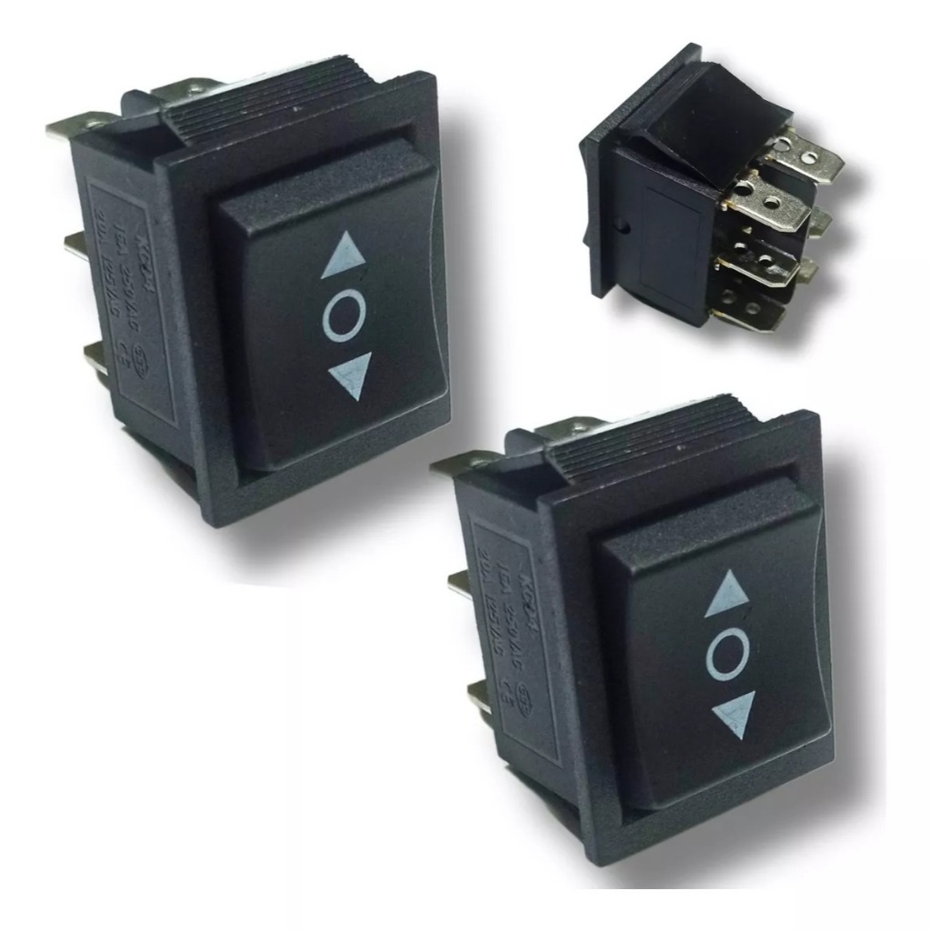 Kit 02 Interruptor Talha E Guincho Elétrico Botão Sobe Desce cor Preto