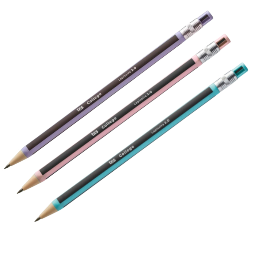 Lapiseira College Tris Recarregável 2.0mm C/ Apontador  Grafite Técnico Desenho e Escrita em Oferta na Shopee