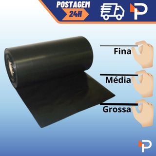 Lona Preta Plástica Encerado Para Proteção De Piso, Pintura, Obra. (Fina ou Média) em Oferta na Shopee