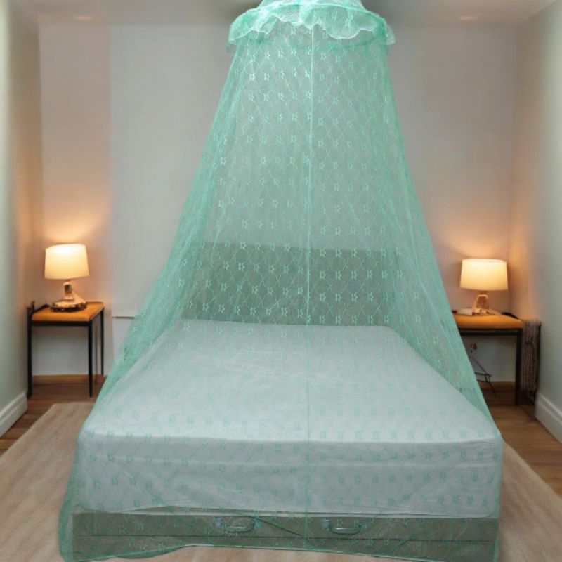 Mosquiteiro verde casal box de renda importada não rasga fácil