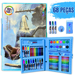Maleta Estojo Infantil P/ Desenho Pintura Colorido 68 Peças Azul em Oferta na Shopee