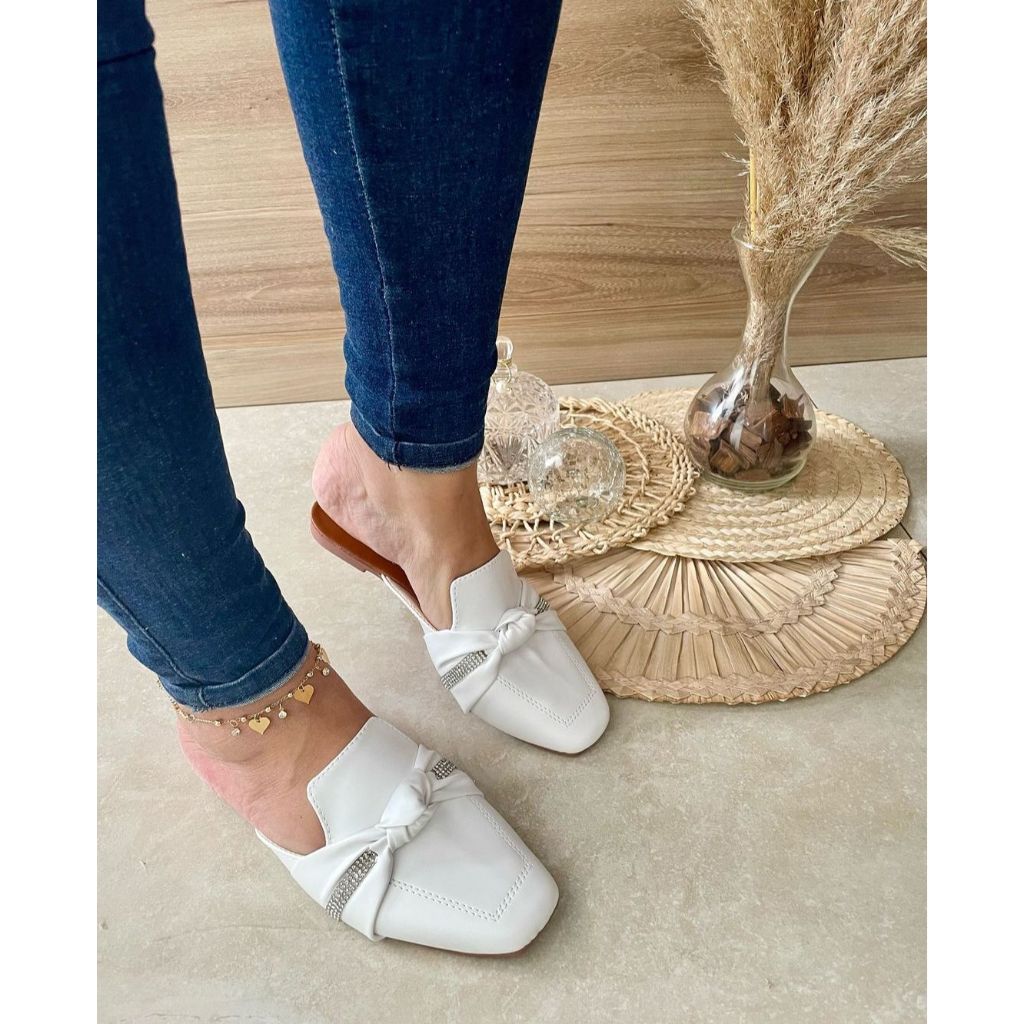 Mule Feminino Sapatilha No Pedraria Muller Mocassin