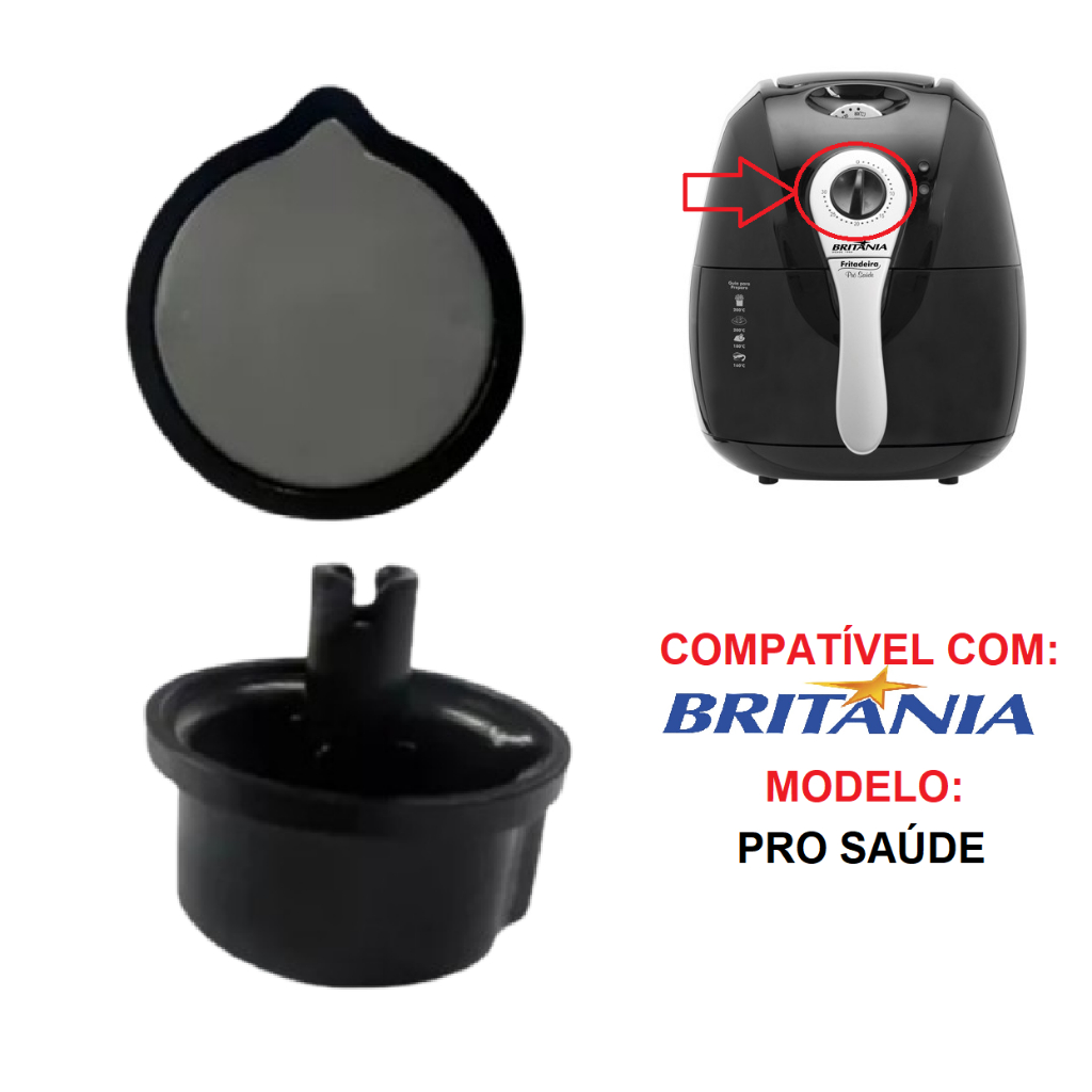 Botão Do Timer Fritadeira compatível com Air Fryer Pro Saúde - Encaixe CHAVETADO