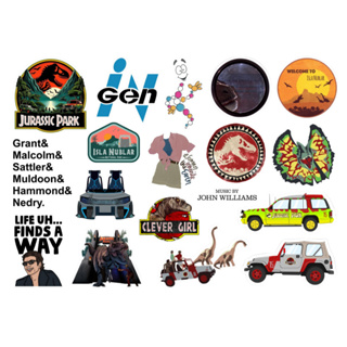 JURASSIC PARK - CARTELA DE ADESIVOS (sem recorte, com recorte ou a prova d'água) em Oferta na Shopee