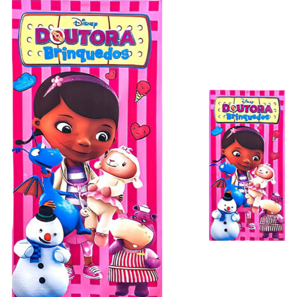 Toalha de Banho Doutora Brinquedo - Kit Toalha de Banho + Rosto Doutora Brinquedo Infantil
