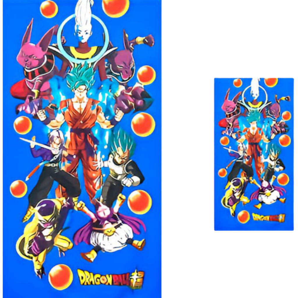 Toalha de Banho Dragon Ball - Kit Toalha de Banho + Rosto  infantil felpuda Dragon Ball