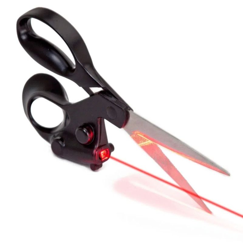Tesoura com Mira Guia a Laser Para Cortes Precisos - LANMAX em Oferta na Shopee
