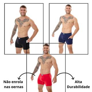 Kit 3 Cueca Bolso Lateral Não enrola nas pernas e alta durabilidade em Oferta na Shopee