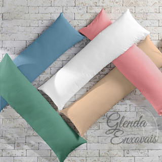 Kit  2 Capas para Travesseiros de Corpo Xuxão 2 CORES c/ Zíper 400 fios em Oferta na Shopee