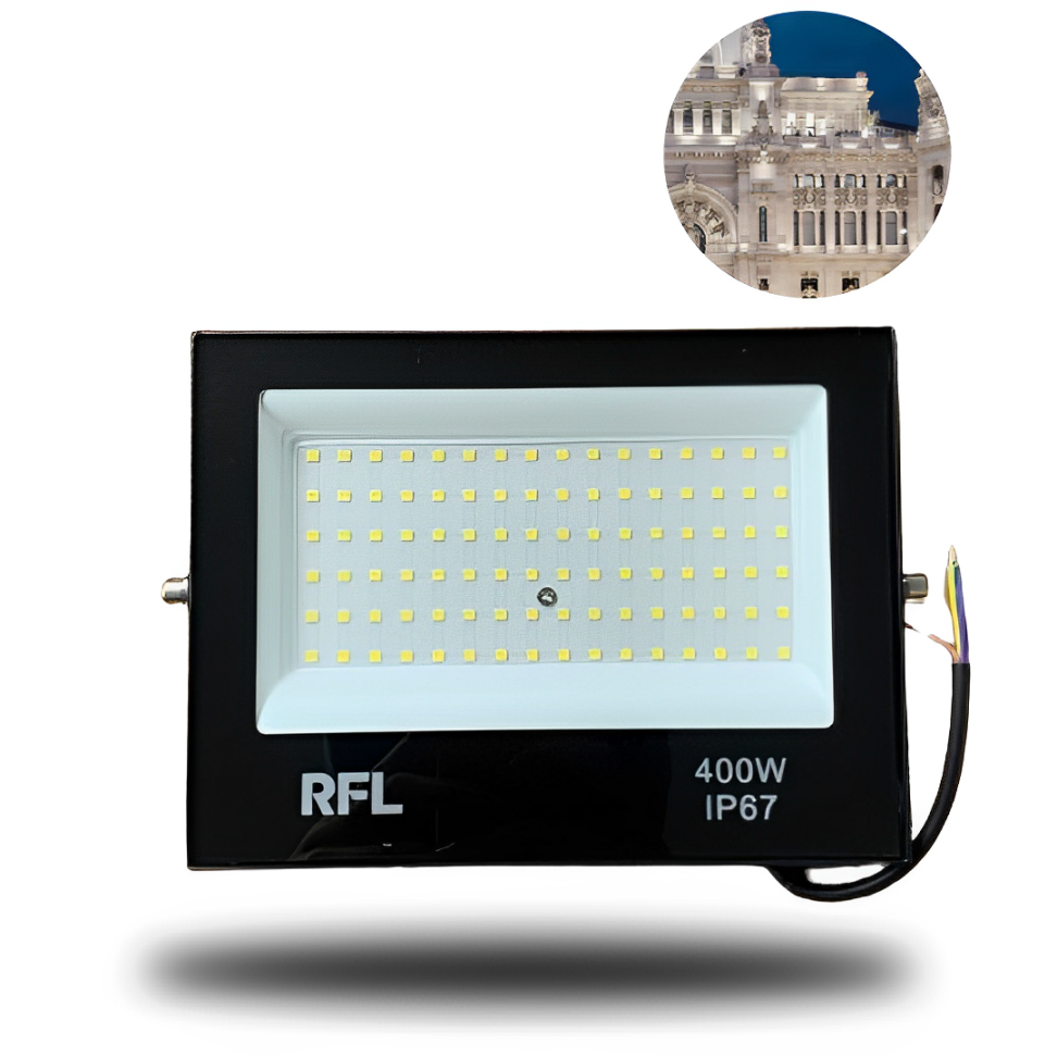 Refletor Led 400W Holofote Branco Frio 6500K IP67 Super Pontente Para Area Interna E Externa
