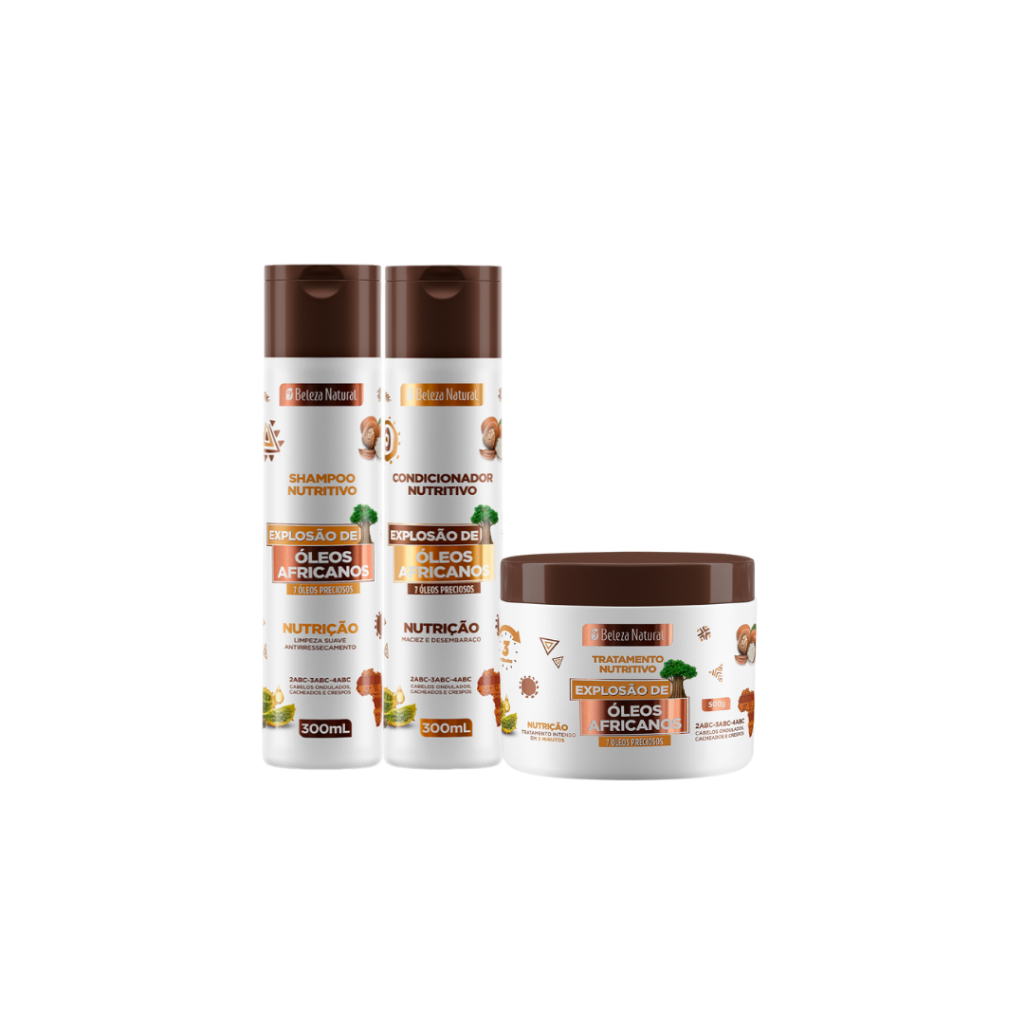 Kit Beleza Natural Trio Óleos Africanos bn.Explosão em Oferta na Shopee