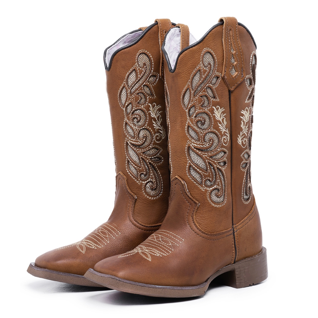 Bota Texana Country Cano Alto Couro Legítimo Premium Beauty Franboots