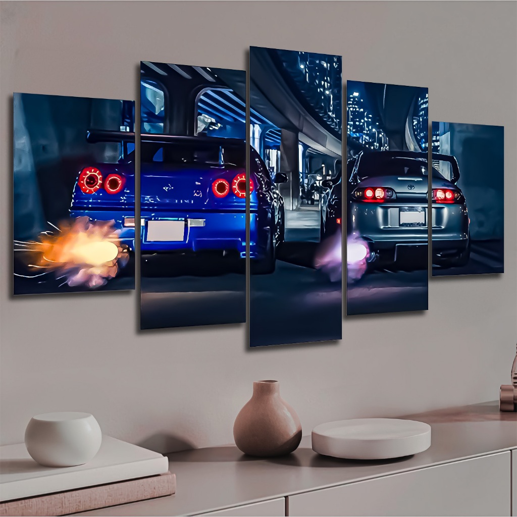 Quadro De Parede Decorativo Gtr Vs Supra Carros em Oferta na Shopee