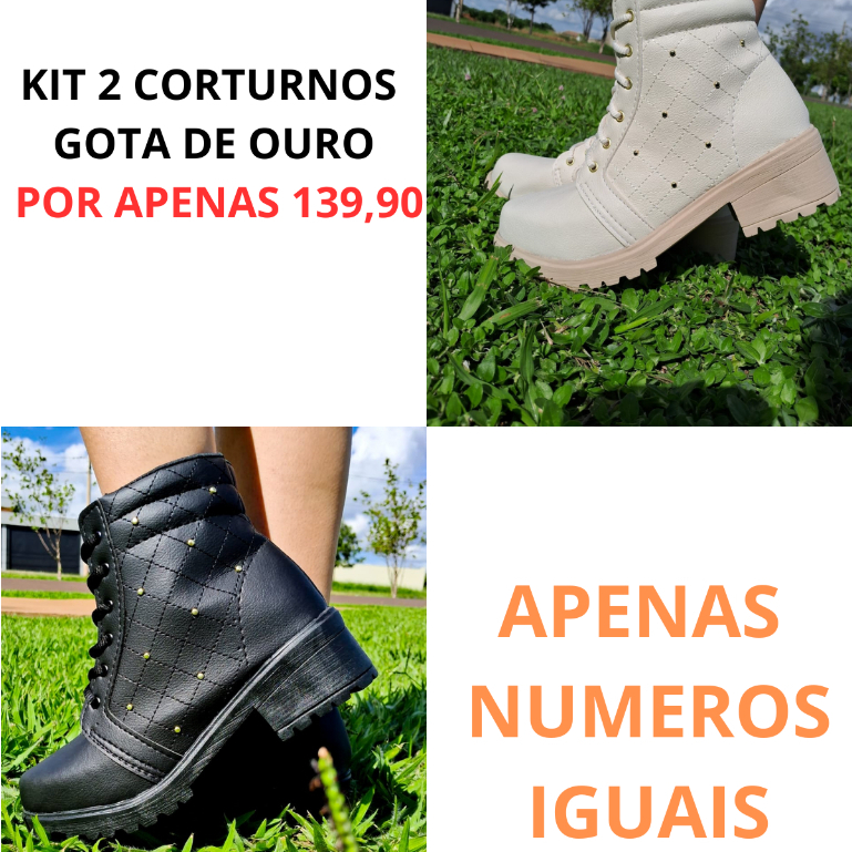 Kit 2 Pares Coturno Feminino Confortável Estiloso Solado Tratorado Outono Inverno Moda Casual