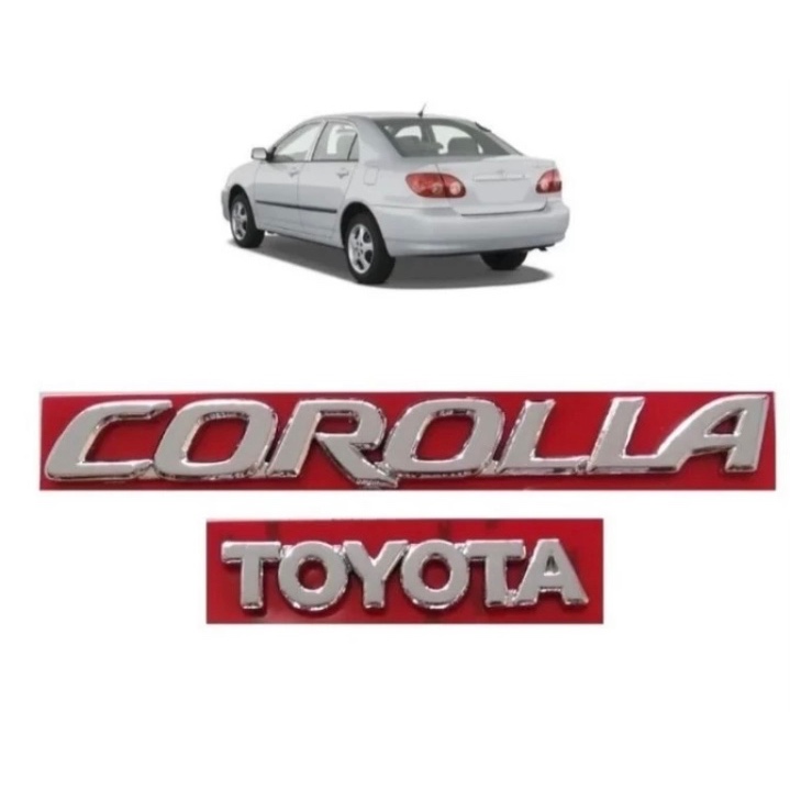 Detalhes do ￼kit 2 peças emblema letreiro Corolla mais Toyota ano modelo 2003 até 2009 todos os cromados