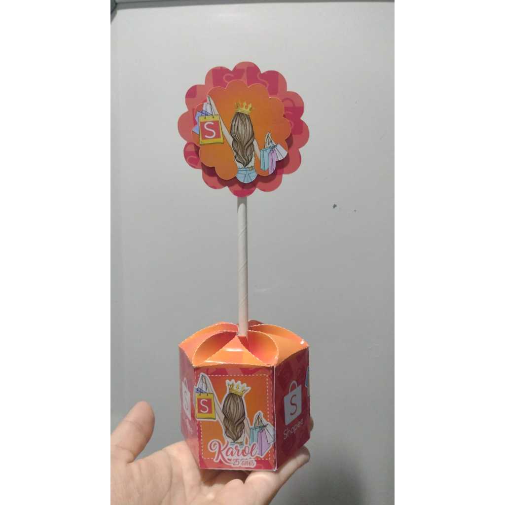 Centro Mesa 15 uni Sextavado Acompanha Aplique Personalizado