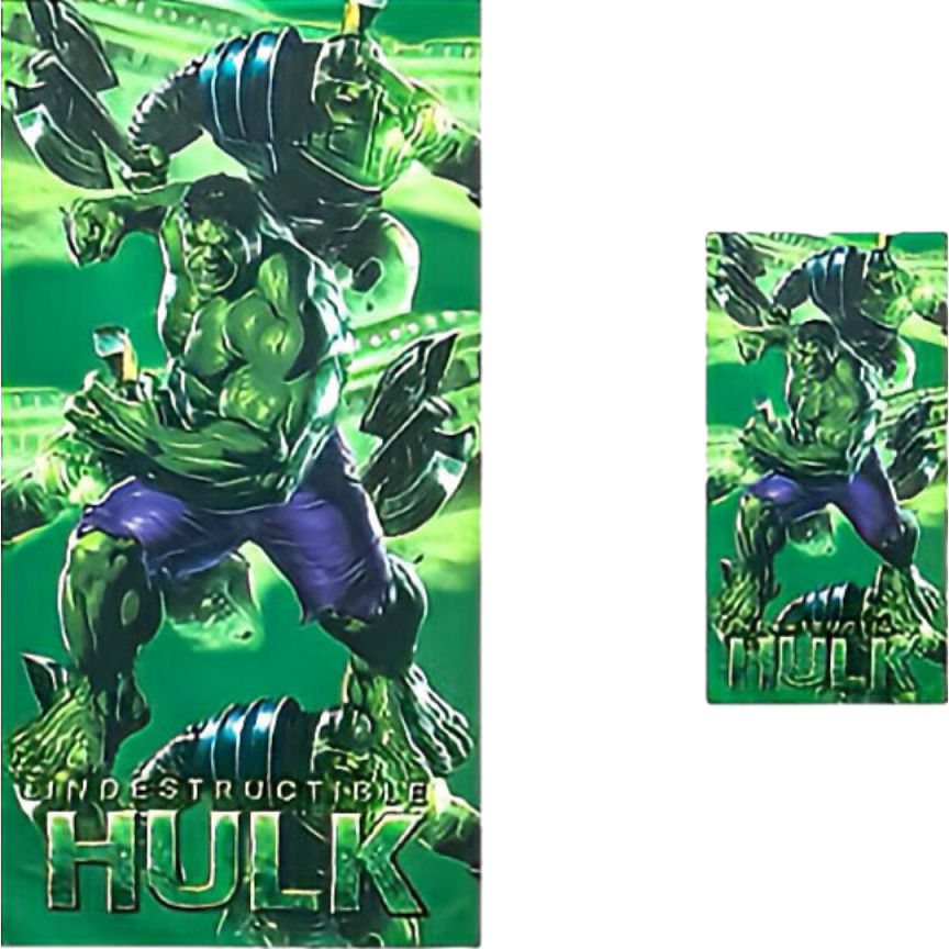 Toalha de Banho Hulk - Kit Banho + Rosto Infantil felpuda personagens Hulk Verde - Ótima Qualidade