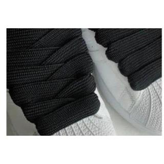 1 Par Branco e 1 Par Preto De Cadarço Largo BBoy Fat Lace Para Tênis Com 1,20 Cm e 17 mm Largura em Oferta na Shopee