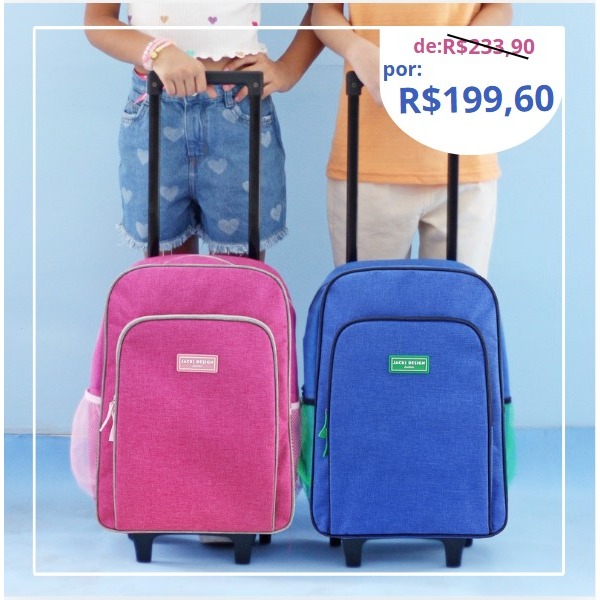 Mochila com Rodinhas Junior- Jacki Design - Baby & Kids Fashion