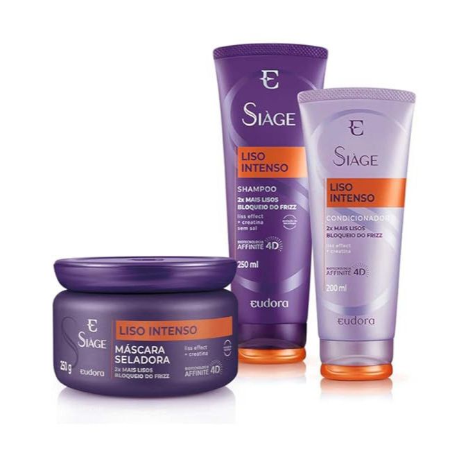 EUDORA SIÀGE KIT CAPILAR LISO INTENSO (SHAMPOO 250ML+CONDICIONADOR 200ML+MÁSCARA CAPILAR 250G)