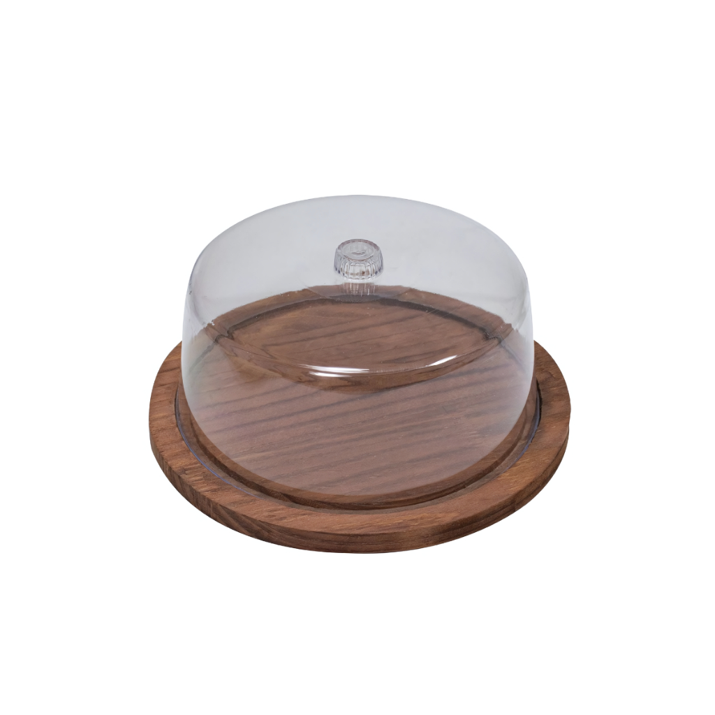 OFERTA Porta Bolo, Torta e Pães Gourmet Boleira madeira prato redondo rústica Tampa Transparente em Oferta na Shopee
