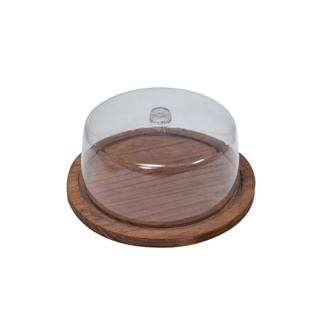 OFERTA Porta Bolo, Torta e Pães Gourmet Boleira madeira prato redondo rústica Tampa Transparente em Oferta na Shopee