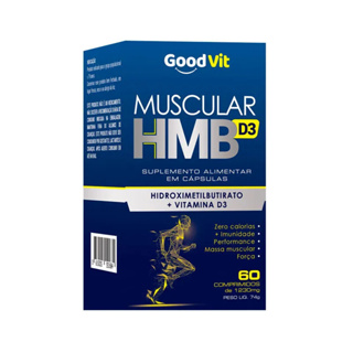 MUSCULAR HMB D3 60 CP ( HIDROXIMETILBUTIRATO) - GOOD VIT em Oferta na Shopee