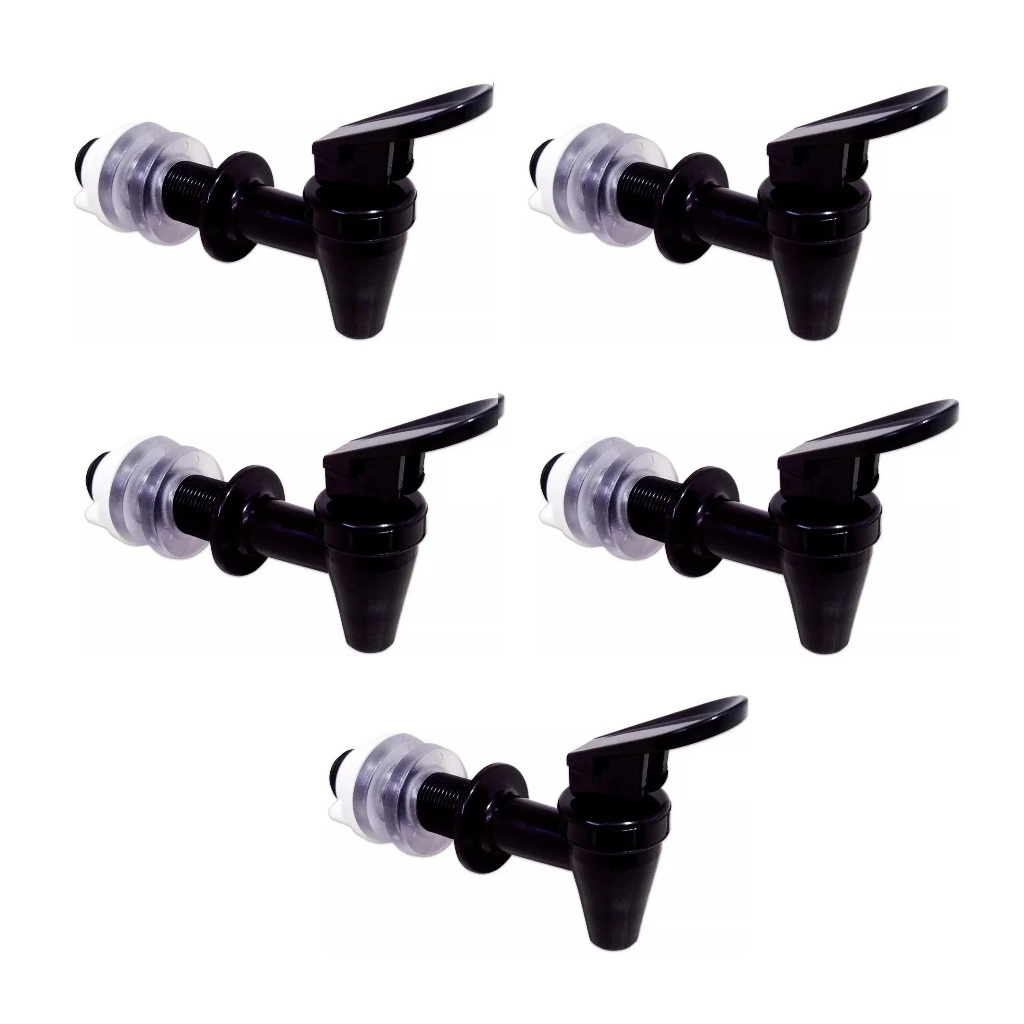 Kit 5 Torneiras Longa Preta Filtro De Barro Bebedouro Agua Por Gravidade em Oferta na Shopee