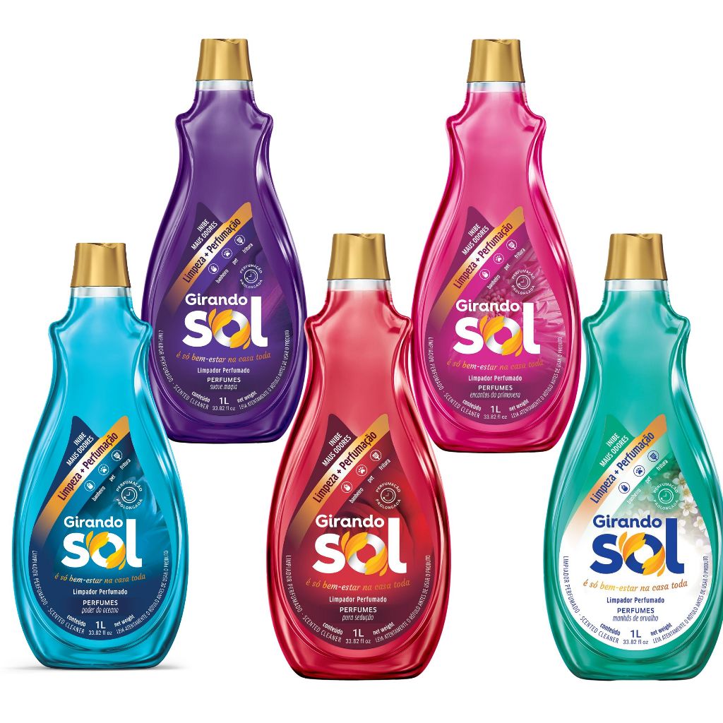 Limpador Perfumado 1 Litro com 1 ou Kits de 2 | 3 | 4 - Girando Sol em Oferta na Shopee