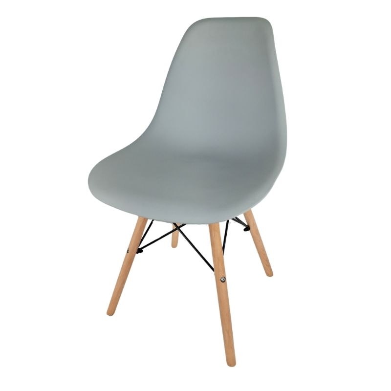 Cadeira Eames Eiffel DSW Base Madeira - Cinza